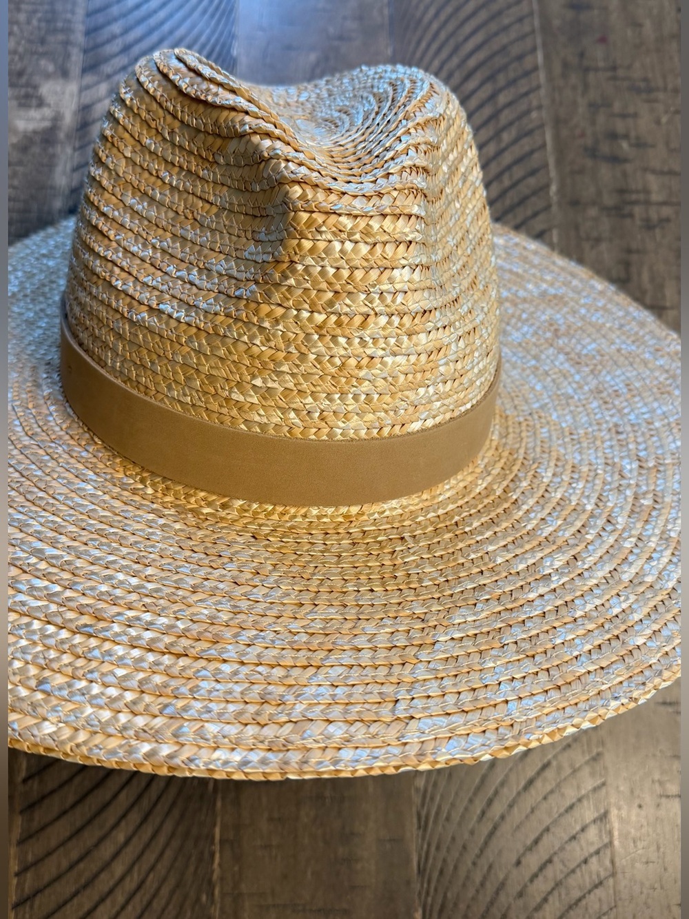 Wyeth straw flat brim hat